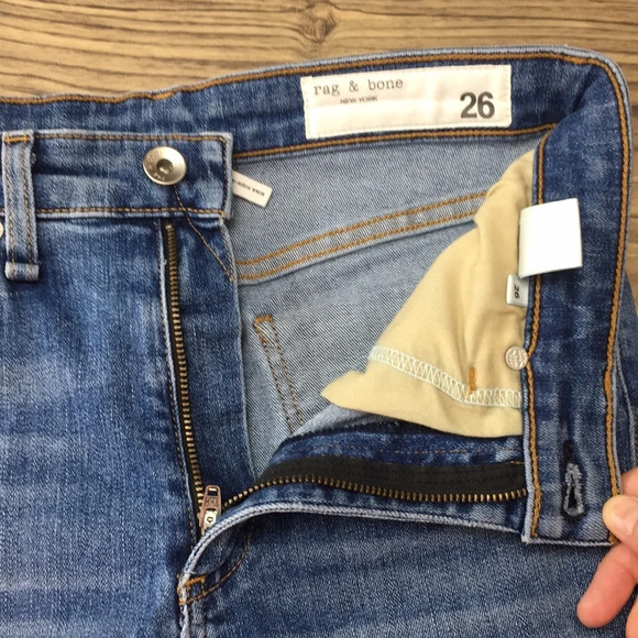 Rag & Bone Nina High Rise Ankle‎ Skinny Jeans Womens 26 Medium Distressed Denim - Picture 14 of 14